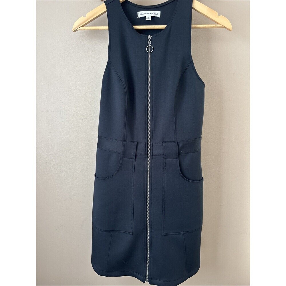 Abercrombie & Fitch Black Utility Dress Front Zip Sleeveless S